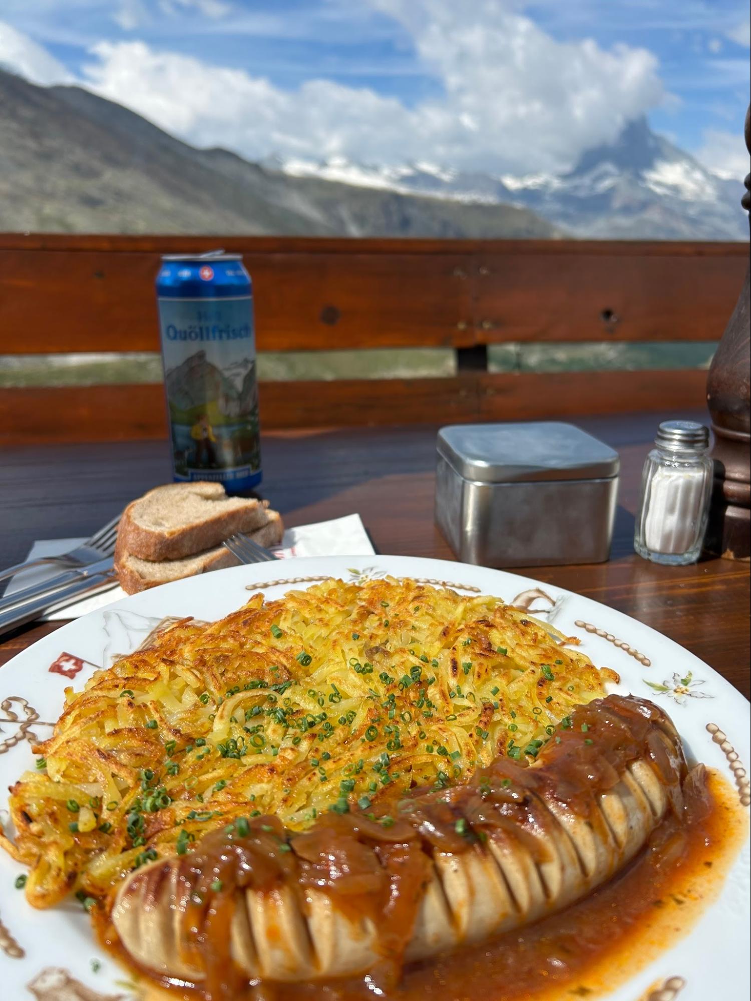 View from an alpine restaurant in the Swiss Alps, Molly's Maps