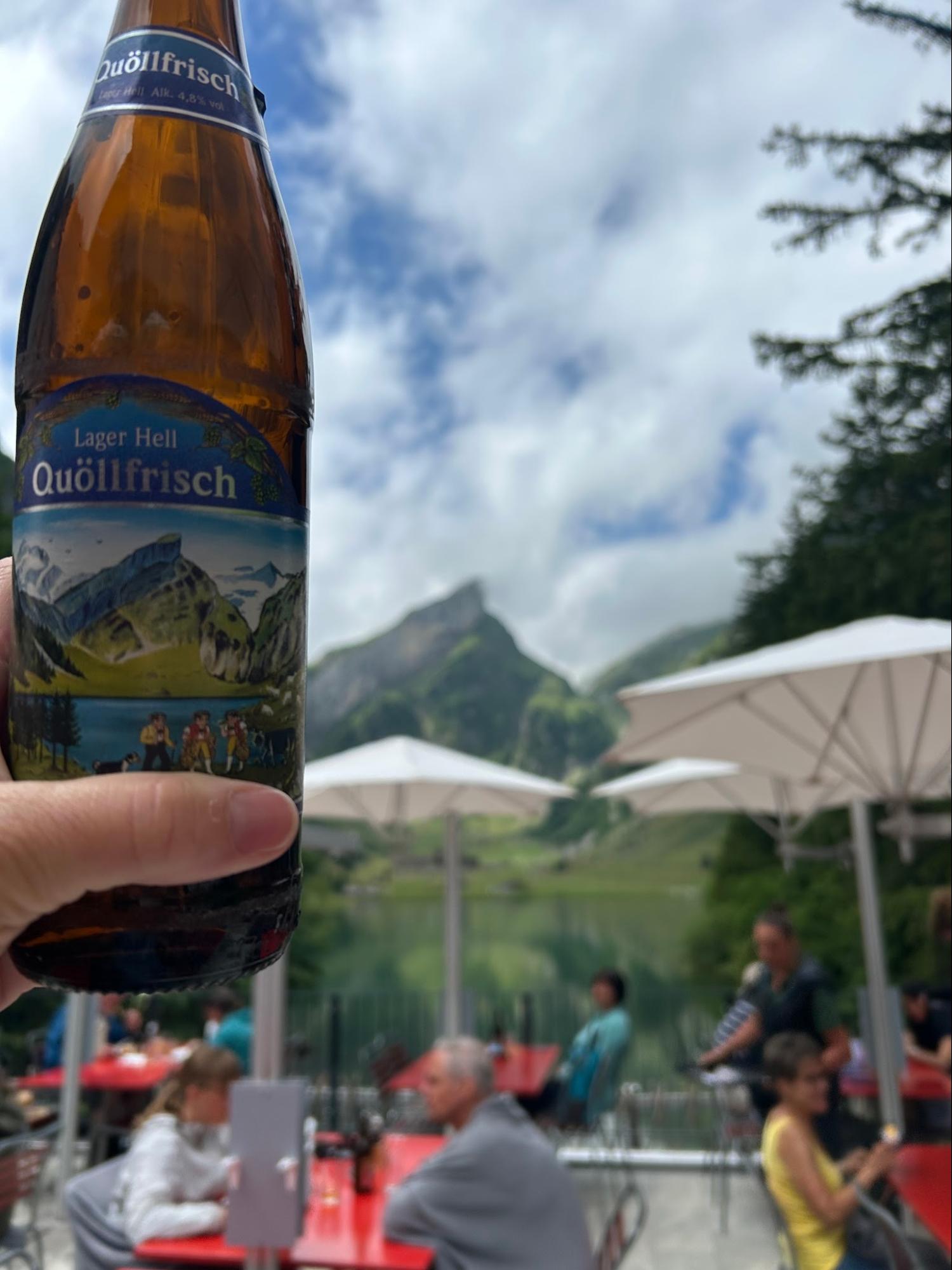 A beer at an alpine restaurant in the Swiss mountains, Molly's Maps